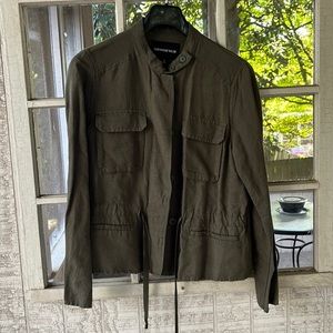 Who what wear army green linen blend jacket